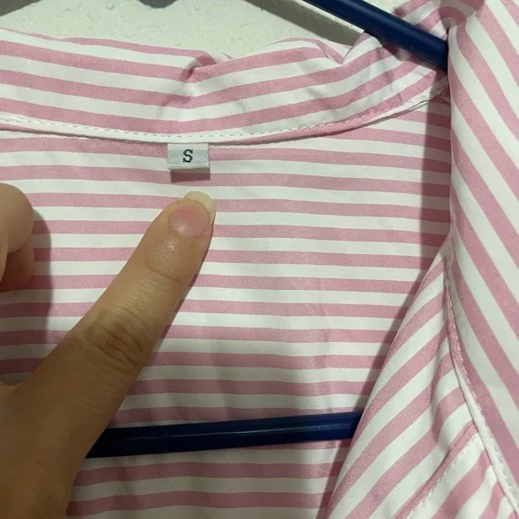 SHEIN Pink and White Striped Shirt - Picture 8 of 8